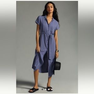 NWT Anthropologie Cloth & Stone Belted Button down Shirt Dress